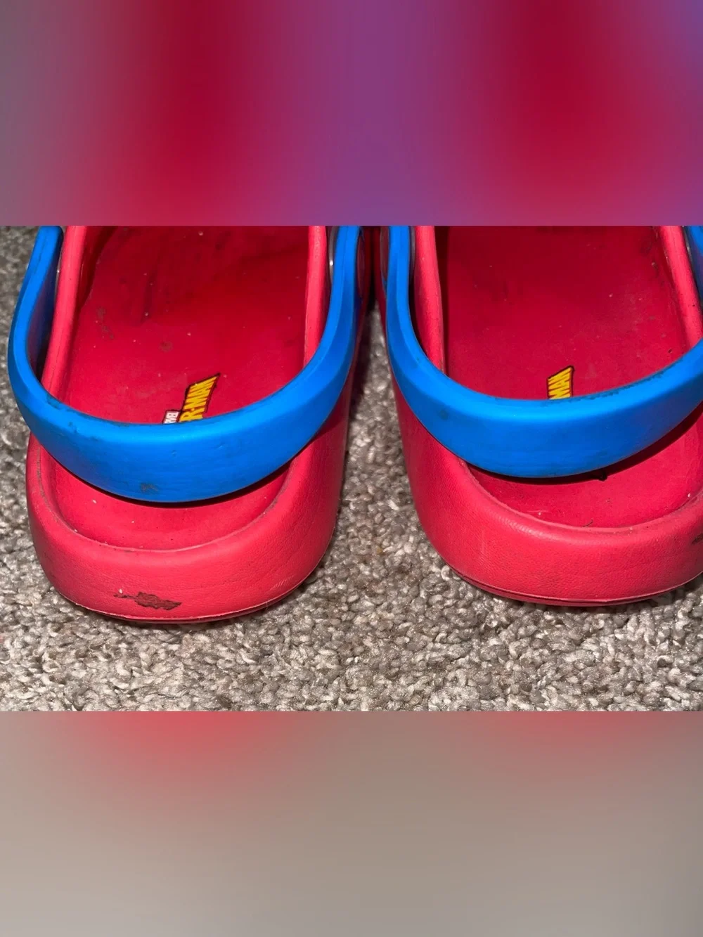 Marvel Spiderman sandals boys 9/10 blue red